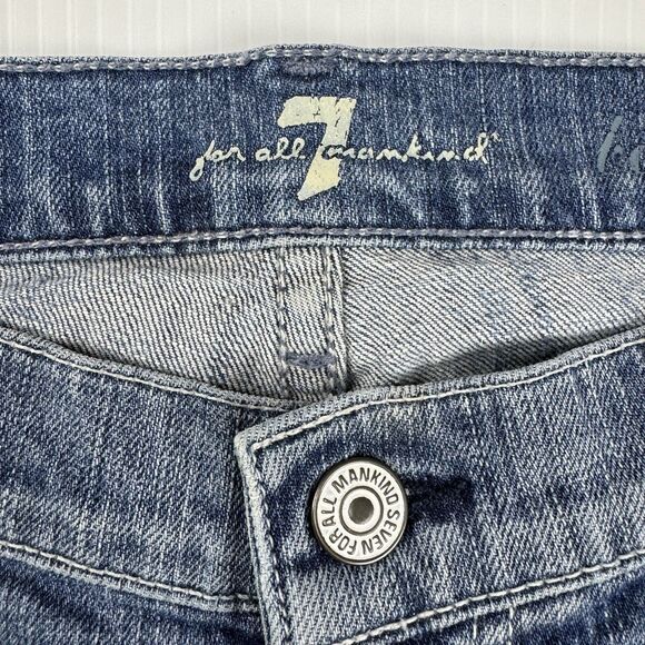 Y2K 7 For All Mankind Jeans Women’s Sz 31 Low Rise Bootcut Light Wash Stretch - Picture 6 of 10